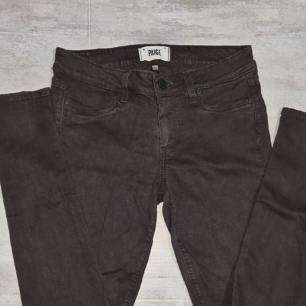 PAIGE Women's Dark Brown/Black Verdugo Ultra Skinny Jeans Sz 28